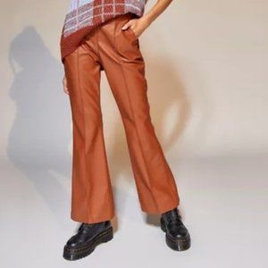 Urban Outfitters Womens Isabella Faux Leather Flare Pants Size 6